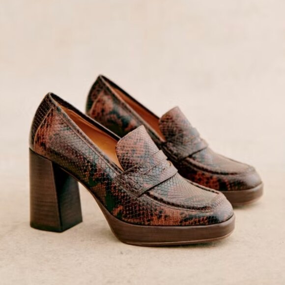 Jessie Loafers - Brown Python Print - Picture 1 of 7